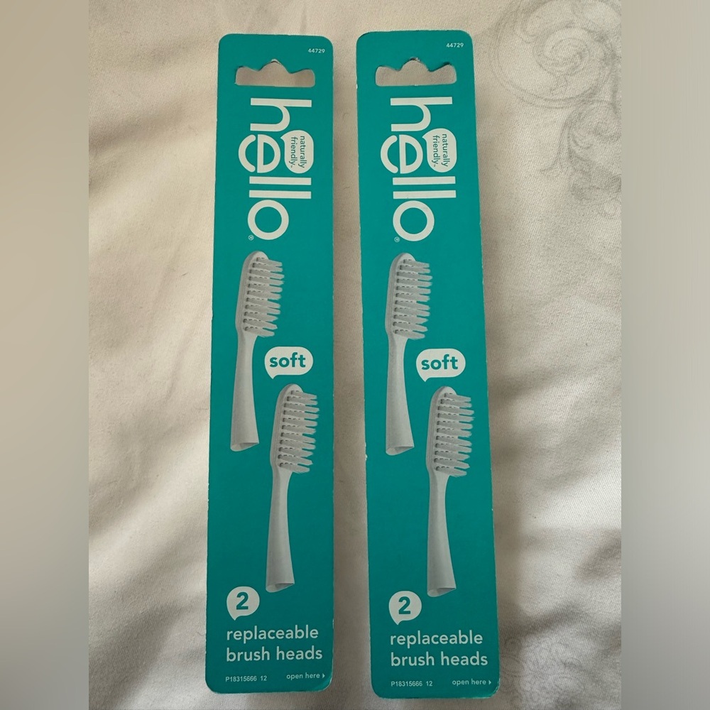 Hello Brand Replaceable Brush Heads, Soft, 2 Pack -NEW- (price for two boxes)